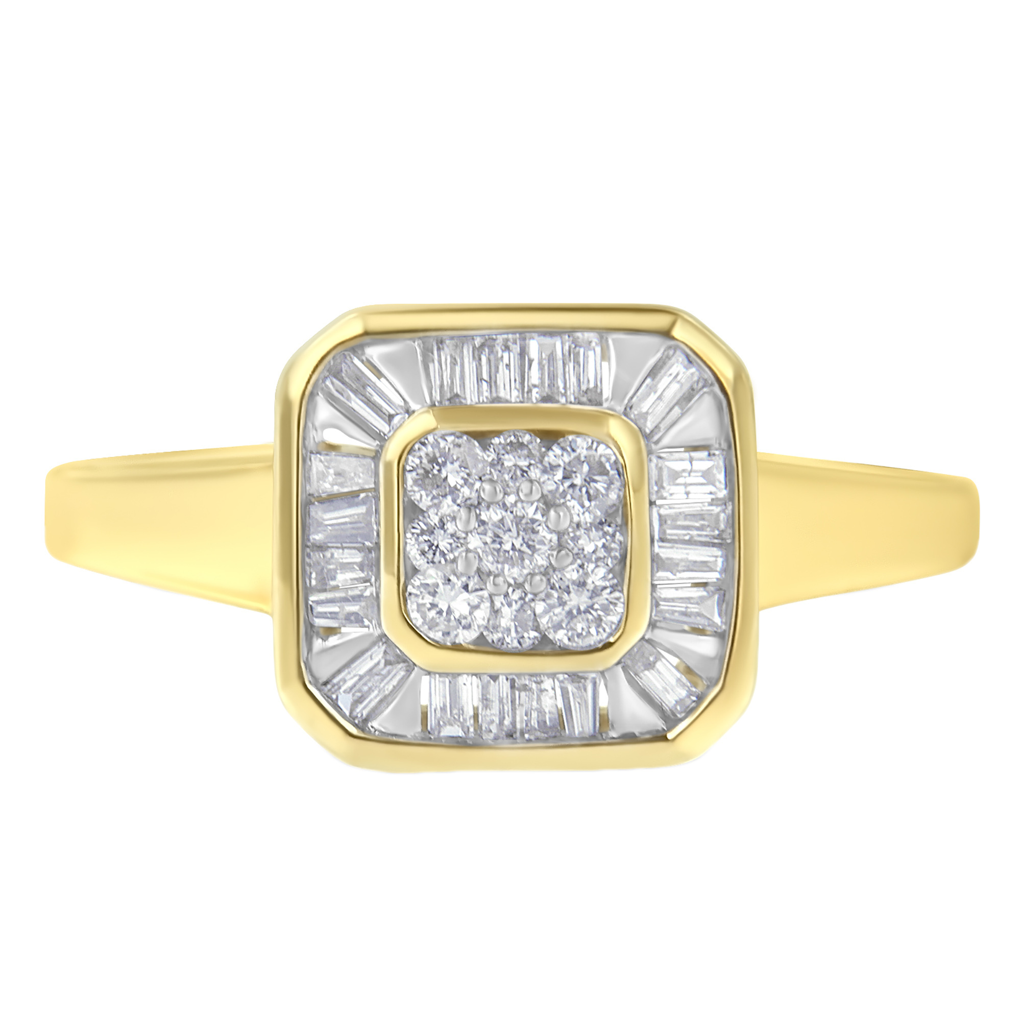 10k Yellow Gold Diamond Cocktail Ring
